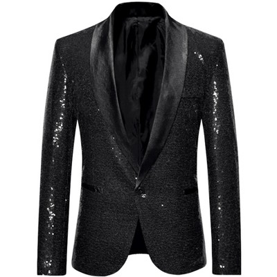 Lars Amadeus Men's Halloween Shawl Lapel One Button Tuxedo Wedding ...