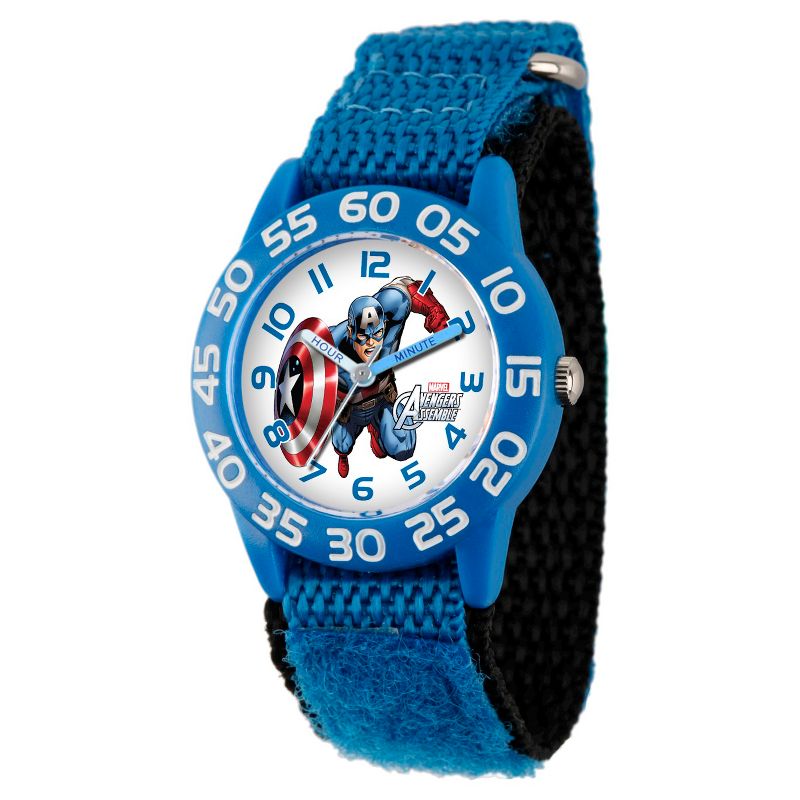 Boys' Marvel Captain America Plastic Watch - Blue, 1 of 7