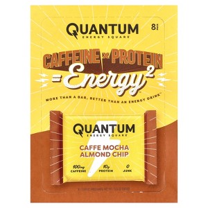 Quantum Energy Square Caffe Mocha Almond Chip, 8 Bars, 1.69 oz (48 g) Each - 1 of 4