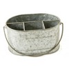 Storied Home Galvanized Metal Organizer 5.7" x 7.5" Silver: Farmhouse Style Round Harvest Decor Bucket with Spot Clean Care - 3 of 3