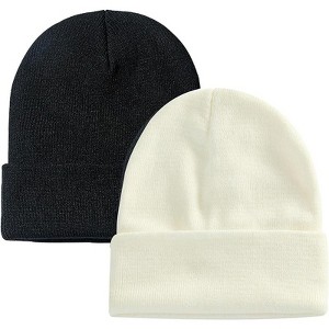 MSDC 1&2 Pack Beanie for Men Women Slouchy Beanie Hats Winter Knit Caps Soft Ski Hat Unisex - 1 of 4