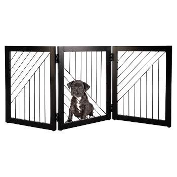 PETMAKER 3-Panel Foldable Pet Gate, Black