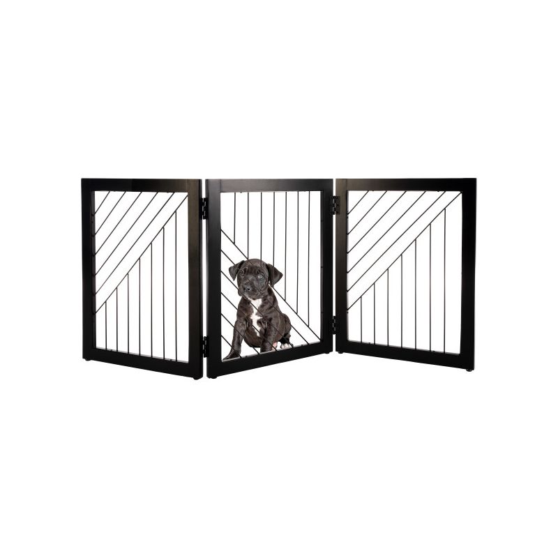 PETMAKER 3-Panel Foldable Pet Gate, Black, 1 of 8