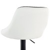 Elama 2 Piece Faux Leather Adjustable Bar Stool in Black and White with Black Base - 3 of 4