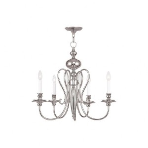 Livex Lighting Caldwell 4 - Light Chandelier in  Polished Nickel - 1 of 1