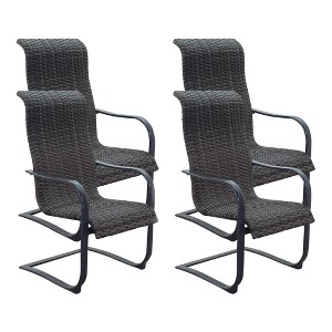 Courtyard Casual Santa Fe Aluminum Spring Chair Wicker Seat  Set of 4  Price is for set of 4 - 1 of 4
