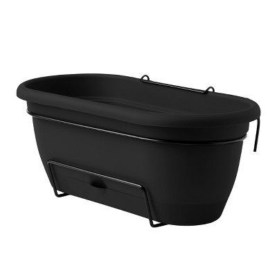 Bloem Lucca 18" Self-Watering Resin Balcony Box Planter with Metal Hanging Bracket