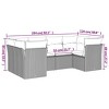 vidaXL Patio Sofa Set with Cushions Outdoor Furniture 6 Piece Poly Rattan - Gray - 3 of 4