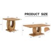 NicBex 1PC/2PCS Modern Minimalist Coffee Table Set,Square & Rectangle MDF Woodgrain Side Table,Center Table for Living Room with Metal Accents,Brown - 2 of 4