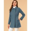 INSPIRE CHIC Women's Christmas Peter Pan Collar Double Breasted Long Trench Winter Pea Coat - 4 of 4