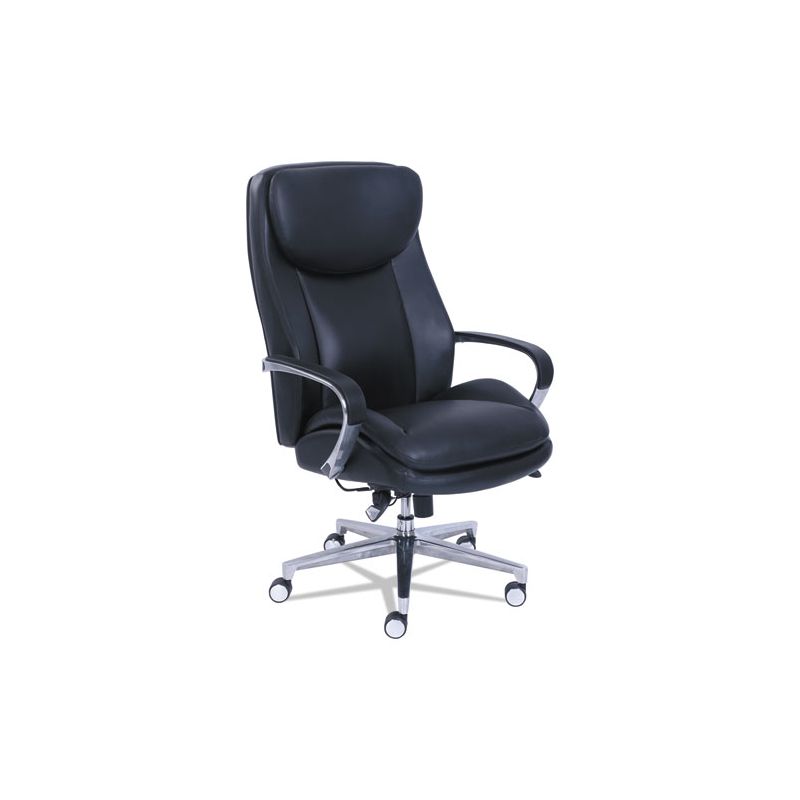 La-Z-Boy Commercial 2000 Big/Tall Executive Chair, Lumbar, Supports 400 lb, 20.25" to 23.25" Seat Height, Black Seat/Back, Silver Base, 1 of 8