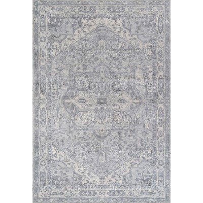 Light Gray and Ivory Synthetic 4' x 6' Reversible Area Rug