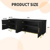 MUUEGM 70" Modern TV Stand with Storage| Television Media Console Table with Fluted Door and Adjustable Shelf - 2 of 4