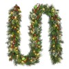 Christmas Garland with Lights&Christmas Wreaths for Front Door Set,Christmas Decoration with Pine Cones - 2 of 4