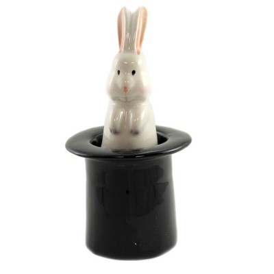 Tabletop 6.0" Rabbit In Hat Salt & Pepper Set Magnetic Magic Pacific Trading  -  Salt And Pepper Shaker Sets