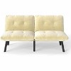 RISOKEYS 63" Velvet Loveseat Couch - 2-in-1 Convertible Sofa Bed with Adjustable Backrest & Iron Legs & Thick Foam Cushions for Living Room - 4 of 4
