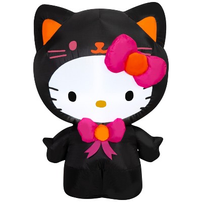 Gemmy Airblown Inflatable Hello Kitty as Black Cat Sanrio, 3 ft Tall, Multicolored