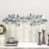 15" x 52" Metal Leaf Wall Decor with Gold Accent Blue - Olivia & May: Iron Nature-Inspired Art, Vertical Display - 2 of 4