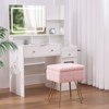 Hyleory Teddy Fabric Storage Ottoman, Vanity Stool Plush with Hidden Storage for Bedroom Living Room Vanity - 4 of 4