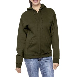 Blue Ice Apparel Women's Loose Fit Fleece-Lined Full-Zip Hoodie - 1 of 4