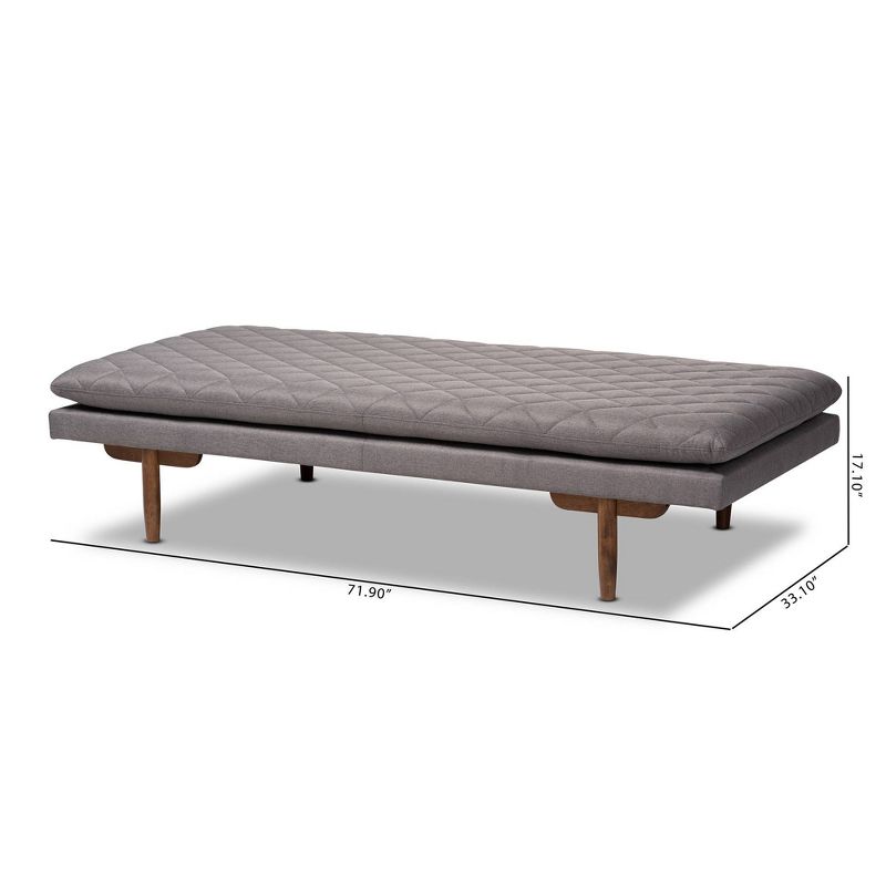 Twin Marit Upholstered Wood Daybed Gray/Walnut - Baxton Studio, 3 of 10