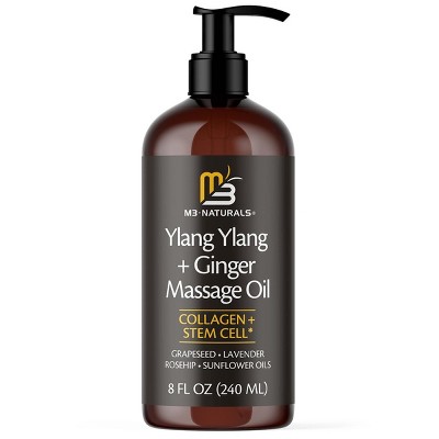 M3 Naturals Massage Oil, Anti-Cellulite, Arnica Sore Muscles, Lavender, Ylang Ylang & Ginger, Cellulite Remover & Skin Tightening Body Oil, 8oz