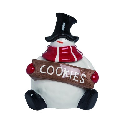 Transpac Dolomite 12 in. White Christmas Frosties Cookie Jar