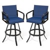 Crestlive Products Swivel Bar Stools Set of 2 Indoor Outdoor Bar Height Chairs with Sunbrella Fabric and Aluminum Frame - 2 of 4