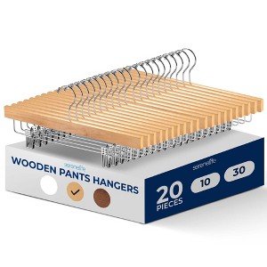 SereneLife Premium Wooden Pants Hangers - 1 of 4