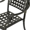 CLIHOME Outdoor Patio Flower Shaped Backrest Hollow Cast Aluminum Dining Chair(Set of 2) - 4 of 4