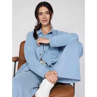 X by Gottex Light Wash Denim Snap Button Shirt