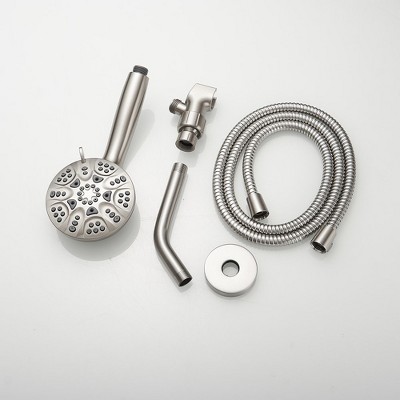 Brushed Nickel Wall Mount Handheld Shower Head with Adjustable Bracket