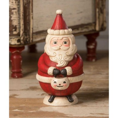 Festive Red and White Resin Santa Claus Figurine, 7.75 Inches