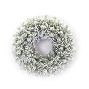 Flocked Pine Candle Ring Wreath (Set of 2) - 1 of 4