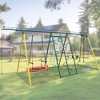 BABYYER Swing Set, Heavy-Duty Playground Set with Glider, Climbing Frame, Climbing Net, Basketball Rim and 2 Swing, Backyard Playset for Kids 3-12 - 4 of 4