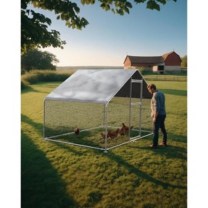 Large Outdoor Chicken Coop with Waterproof and UV-Resistant Roof - Spacious Heavy-Duty Chicken Run Enclosure for Safe and Comfortable Living - 1 of 4