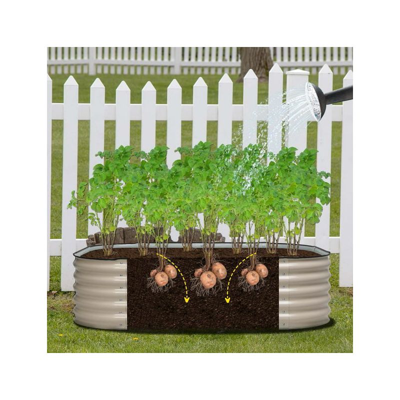 Aoodor 6-in-1 Modular Aluzinc Metal Raised Garden Bed - Outdoor Garden Planter Box for Vegetable, Flower, Herb, 5 of 8