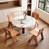 43" Mid-Century Modern Round Pedestal Dining Table with Faux Marble Stone Top, Small Kitchen Table for Living Room or Dining Room - The Pop Home - 3 of 4