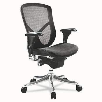 Alera Alera EQ Series Ergonomic Multifunction Mid-Back Mesh Chair, Supports Up to 250 lb, Black Seat/Back, Aluminum Base