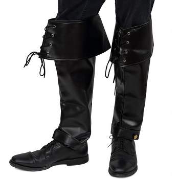 Skeleteen Faux Leather Boot Covers - Black