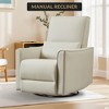 Swivel Rocking Recliner Chair, Manual Leather Recliner Glider, Comfortable Rocker, for Living Room, Bedroom - 4 of 4