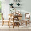 5 PCS Retro Dining Set with Chairs and Table, Extendable Table with Removable Leaf, Carved Chairs with Rubberwood Frame-Coolbibila - 2 of 4