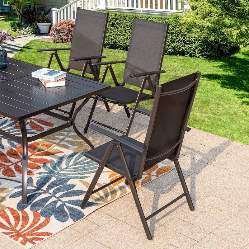 7pc Patio Set with Rectangle Table &#38; Reclining Sling Chairs with Armrests - Captiva Designs, 3 of 14