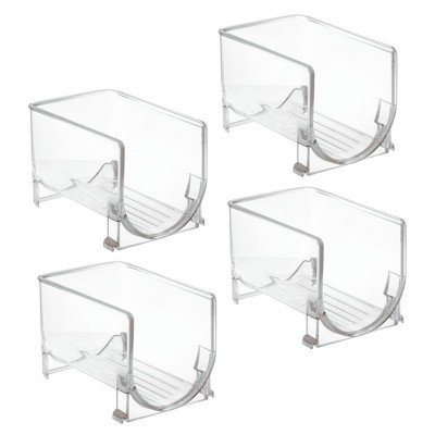 mDesign Large Plastic Stackable Kitchen Storage Bin for Pop/Soda, 4 Pack - Clear
