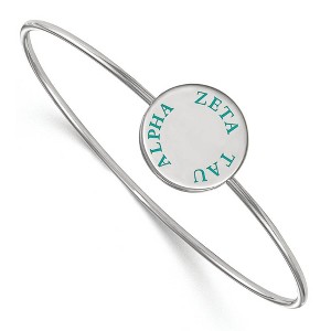 Black Bow Jewelry Sterling Silver Zeta Tau Alpha Greek Life Bangle Bracelet 7 Inch - 1 of 3