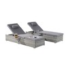 JUJABU Outdoor Rattan Chaise Lounges Set of 2 with Side Table, Adjustable Backrest and Cushions - 2 of 4