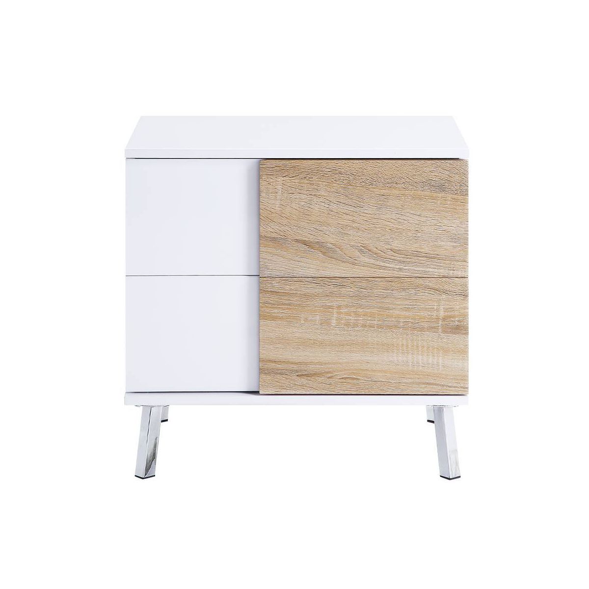 Acme Furniture Verux 22" Accent Tables White High Gloss: Modern Rectangular with Tapered Legs & Storage Drawer - thumbnail 8