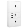 vidaXL Steel Office Cabinet with Adjustable Shelves and Locker - White 35.4"x15.7"x70.9" - Filing Cabinet Design with Locks and Ballbearing Runners - 2 of 4