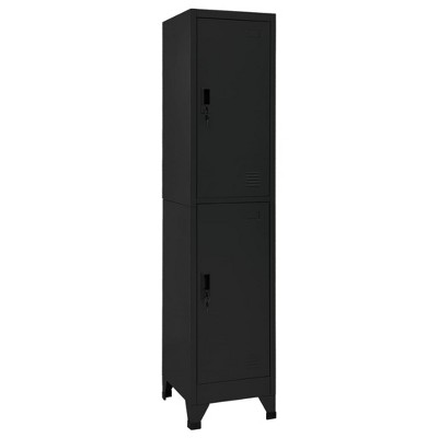 VidaXL Locker Cabinet Black 15 in.x17.7 in.x70.9 in. Steel