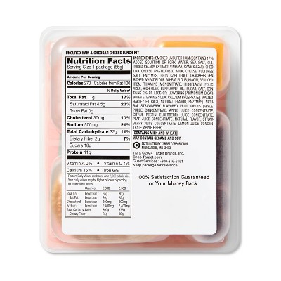 Uncured Ham & Cheddar Cheese Lunch Kit - 3oz - Good & Gather™